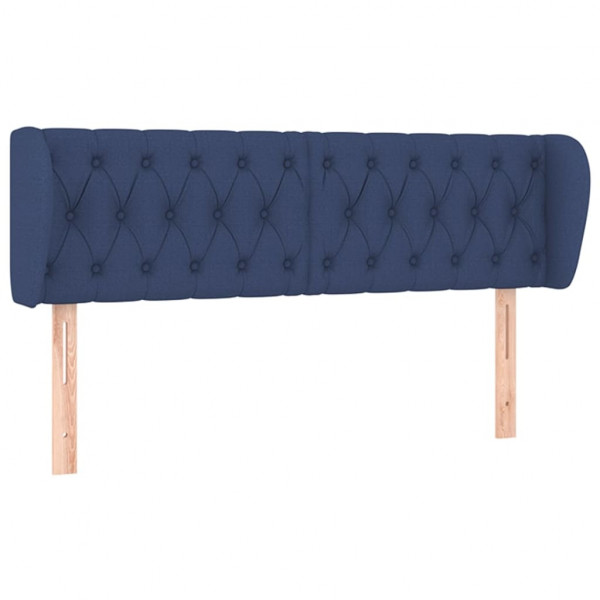 Cabeceira de cama c/ abas tecido 147x23x78/88 cm azul M 2
