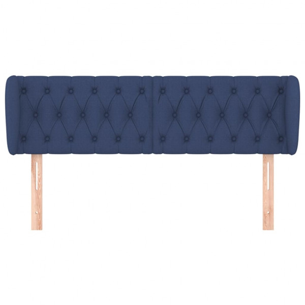 Cabeceira de cama c/ abas tecido 163x23x78/88 cm azul M 3