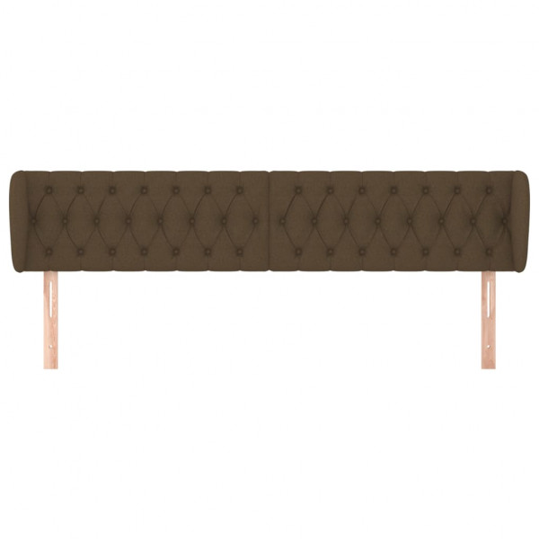 Cabeceira de cama c/ abas tecido 203x23x78/88cm castanho-escuro M 3