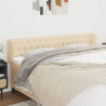 Cabeceira de cama c/ abas tecido 203x23x78/88 cm creme 1