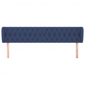 Cabeceira de cama c/ abas tecido 203x23x78/88 cm azul H