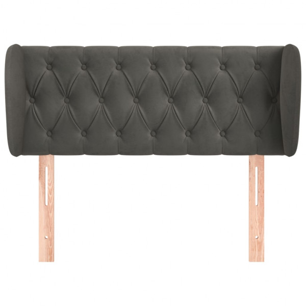 Cabeceira de cama c/ abas veludo 93x23x78/88 cm cinzento-escuro M 3