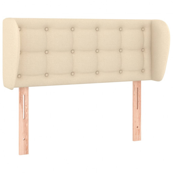 Cabeceira de cama c/ abas tecido 93x23x78/88 cm creme M 2