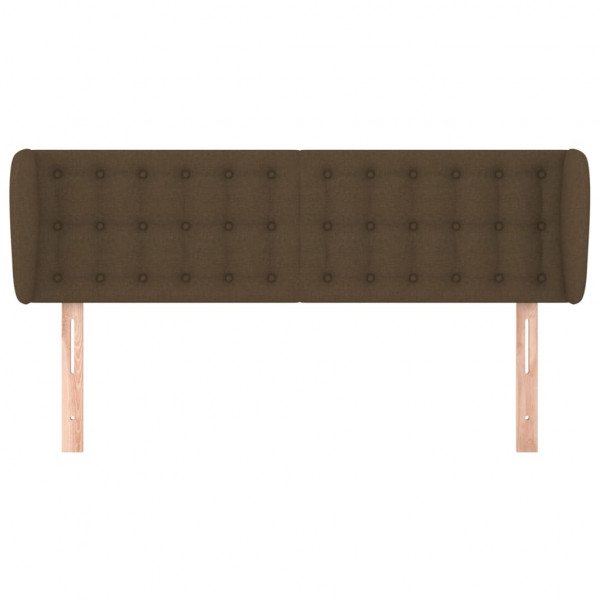 Cabeceira de cama c/ abas tecido 147x23x78/88cm castanho-escuro M 3