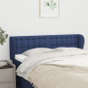 Cabeceira de cama c/ abas tecido 147x23x78/88 cm azul 1