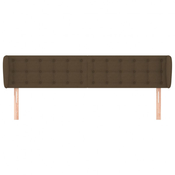 Cabeceira de cama c/ abas tecido 163x23x78/88cm castanho-escuro M 3