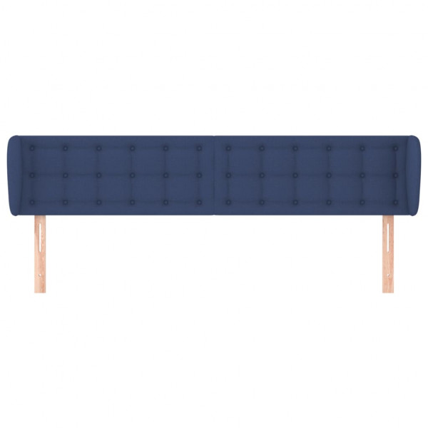Cabeceira de cama c/ abas tecido 163x23x78/88 cm azul M 3