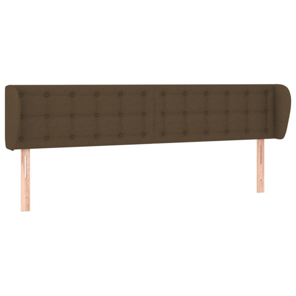 Cabeceira de cama c/ abas tecido 183x23x78/88cm castanho-escuro M 2