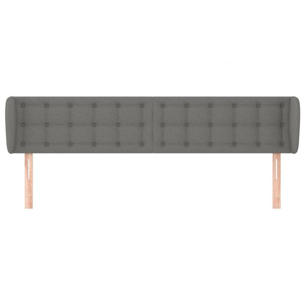 Cabecero de tela gris oscuro 203x23x78/88 cm M 3