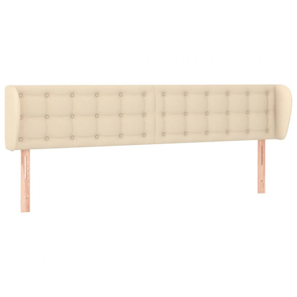 Cabeceira de cama c/ abas tecido 203x23x78/88 cm creme M 2