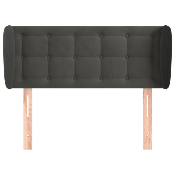 Cabecero de terciopelo gris oscuro 103x23x78/88 cm M 3