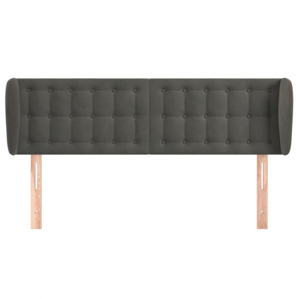 Cabeceira de cama c/ abas veludo 147x23x78/88cm cinzento-escuro M 3