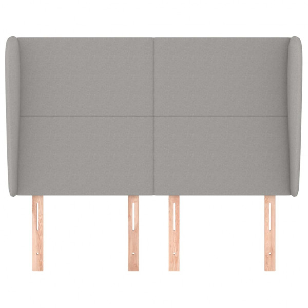 Cabeceira de cama c/ abas tecido 147x23x118/128cm cinza-claro M 3