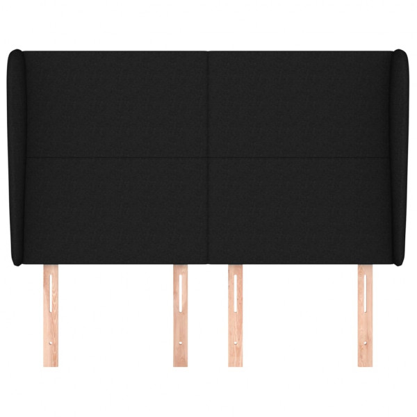 Cabecero con orejas de tela negro 147x23x118/128 cm M 3