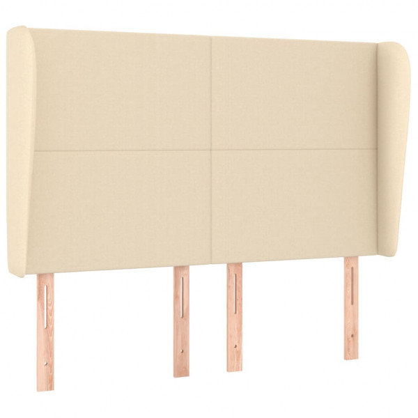 Cabecero con orejas de tela color crema 147x23x118/128 cm M 2