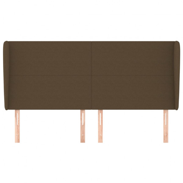 Cabeceira cama c/ abas tecido 163x23x118/128 cm castanho-escuro M 3