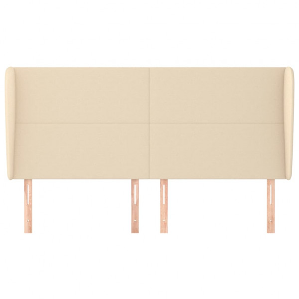 Cabecero con orejas de tela color crema 203x23x118/128 cm M 3