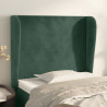 Cabeceira cama c/ abas veludo 103x23x118/128 cm verde-escuro 1