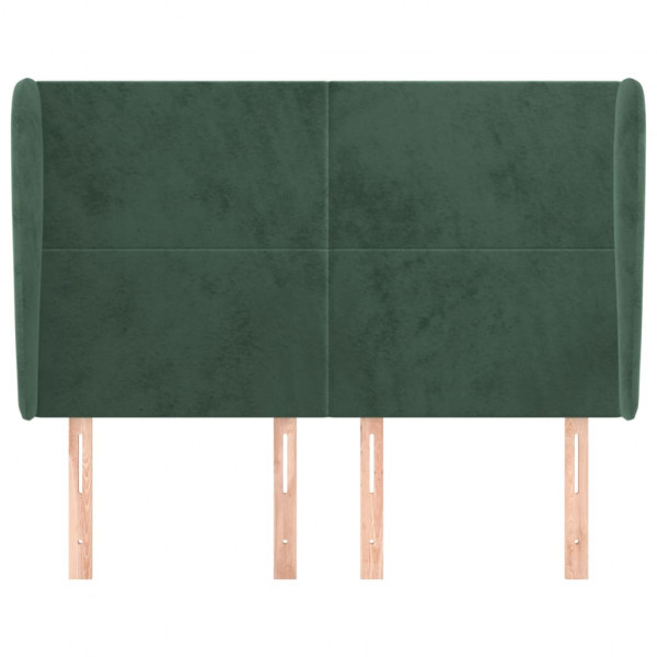 Cabecero con orejas de terciopelo verde oscuro 147x23x118/128cm M 3