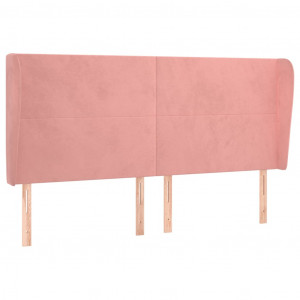 Cabecero con orejas de terciopelo rosa 203x23x118/128 cm H