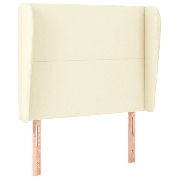 Cabeceira com orelhas em couro sintético creme 83x23x118/128 cm M 2