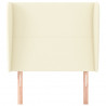 Cabeceira com orelhas em couro sintético creme 83x23x118/128 cm 3