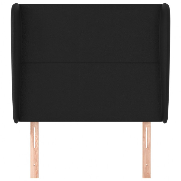 Cabeceira de cama c/ abas couro artif. 93x23x118/128 cm preto M 3