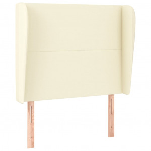 Cabeceira cama c/ abas couro artificial 93x23x118/128 cm creme H