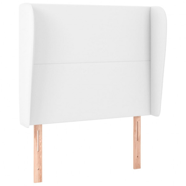 Cabecero con orejas de cuero sintético blanco 103x23x118/128 cm M 2