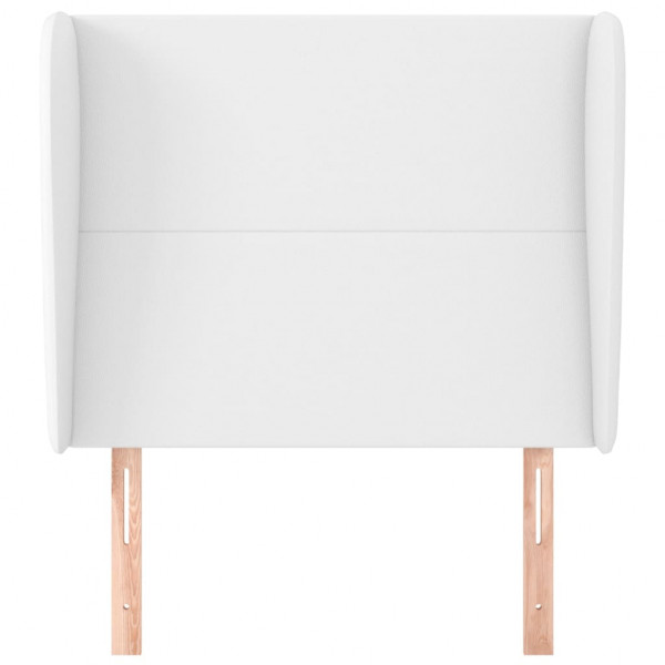 Cabecero con orejas de cuero sintético blanco 103x23x118/128 cm M 3