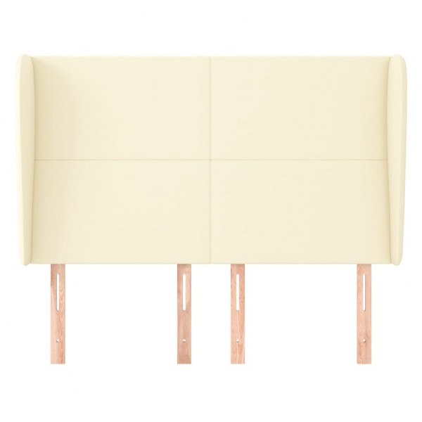 Cabeceira cama c/ abas couro artificial 147x23x118/128 cm creme M 3