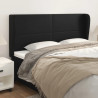 Cabeceira de cama c/ abas couro artif. 163x23x118/128 cm preto 1