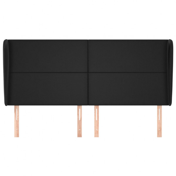 Cabeceira de cama c/ abas couro artif. 163x23x118/128 cm preto M 3