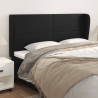 Cabeceira de cama c/ abas couro artif. 203x23x118/128 cm preto 1