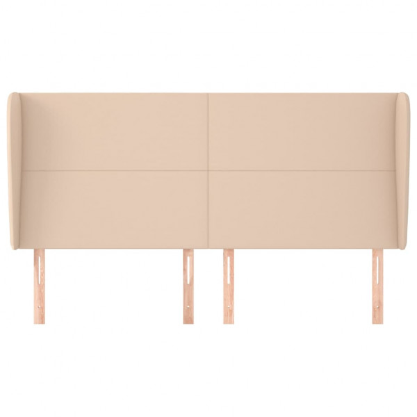 Cabeceira cama c/ abas couro artif. 203x23x118/128cm cappuccino M 3