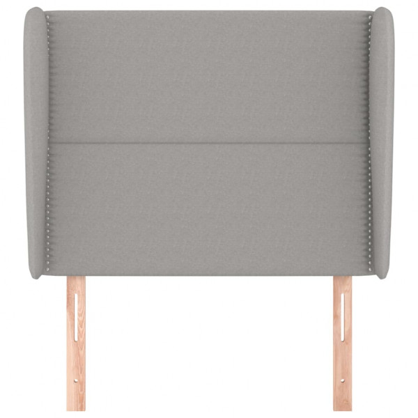 Cabecero con orejas de tela gris claro 93x23x118/128 cm M 3