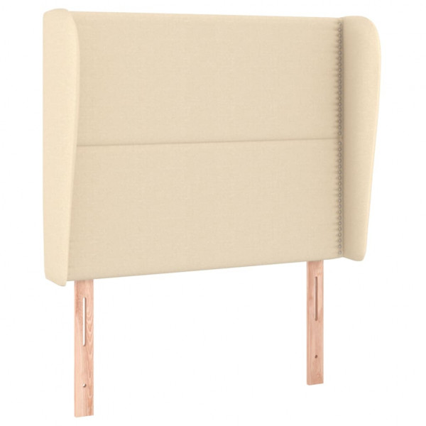 Cabeceira de cama c/ abas tecido 93x23x118/128 cm creme M 2