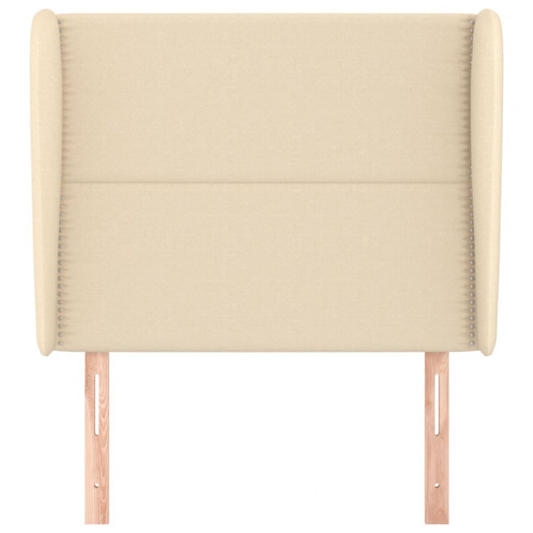 Cabecero con orejas de tela color crema 93x23x118/128 cm M 3