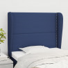 Cabeceira de cama c/ abas tecido 103x23x118/128 cm azul 1