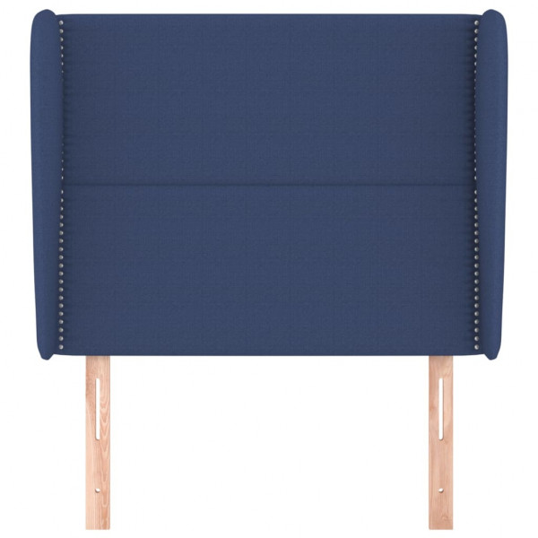 Cabecero con orejas de tela azul 103x23x118/128 cm M 3