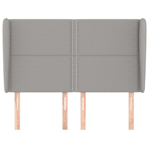 Cabecero con orejas de tela gris claro 147x23x118/128 cm M 3