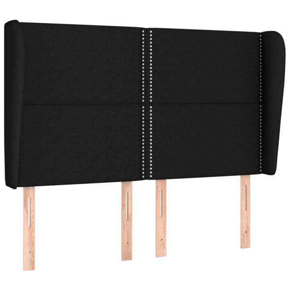 Cabecero con orejas de tela negro 147x23x118/128 cm M 2