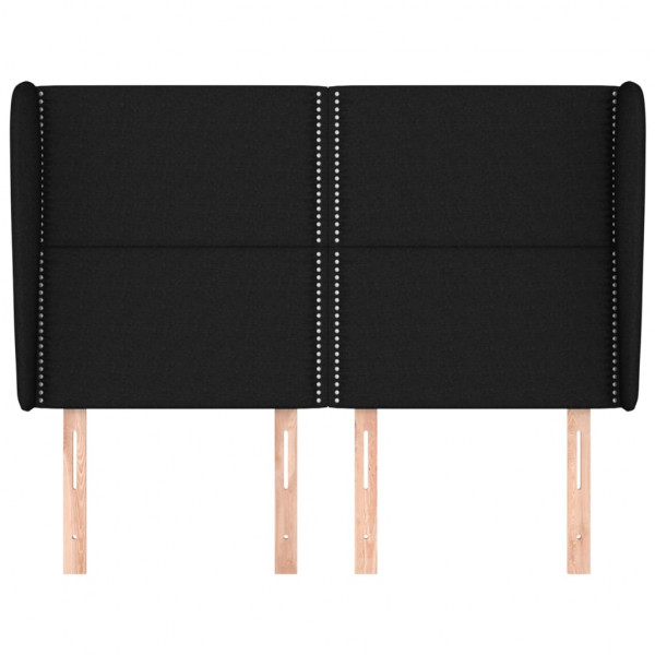 Cabecero con orejas de tela negro 147x23x118/128 cm M 3