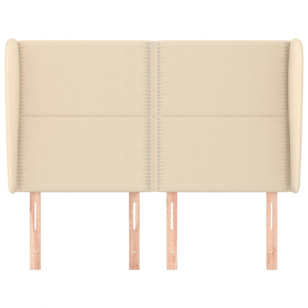 Cabecero con orejas de tela color crema 147x23x118/128 cm M 3