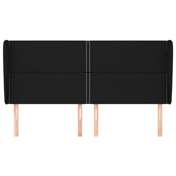 Cabeceira de cama c/ abas tecido 163x23x118/128 cm preto M 3