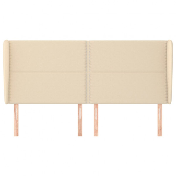 Cabecero con orejas de tela color crema 183x23x118/128 cm M 3