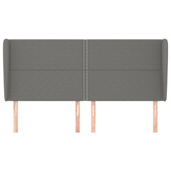 Cabeceira cama c/ abas tecido 203x23x118/128 cm cinzento-escuro M 3