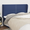 Cabeceira de cama c/ abas tecido 203x23x118/128 cm azul 1
