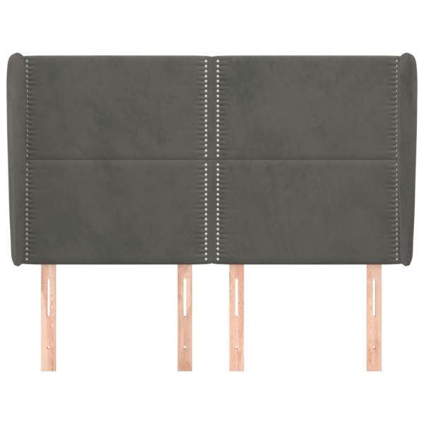 Cabecero con orejas de terciopelo gris oscuro 147x23x118/128 cm M 3