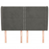 Cabeceira cama c/ abas veludo 147x23x118/128 cm cinzento-escuro 3
